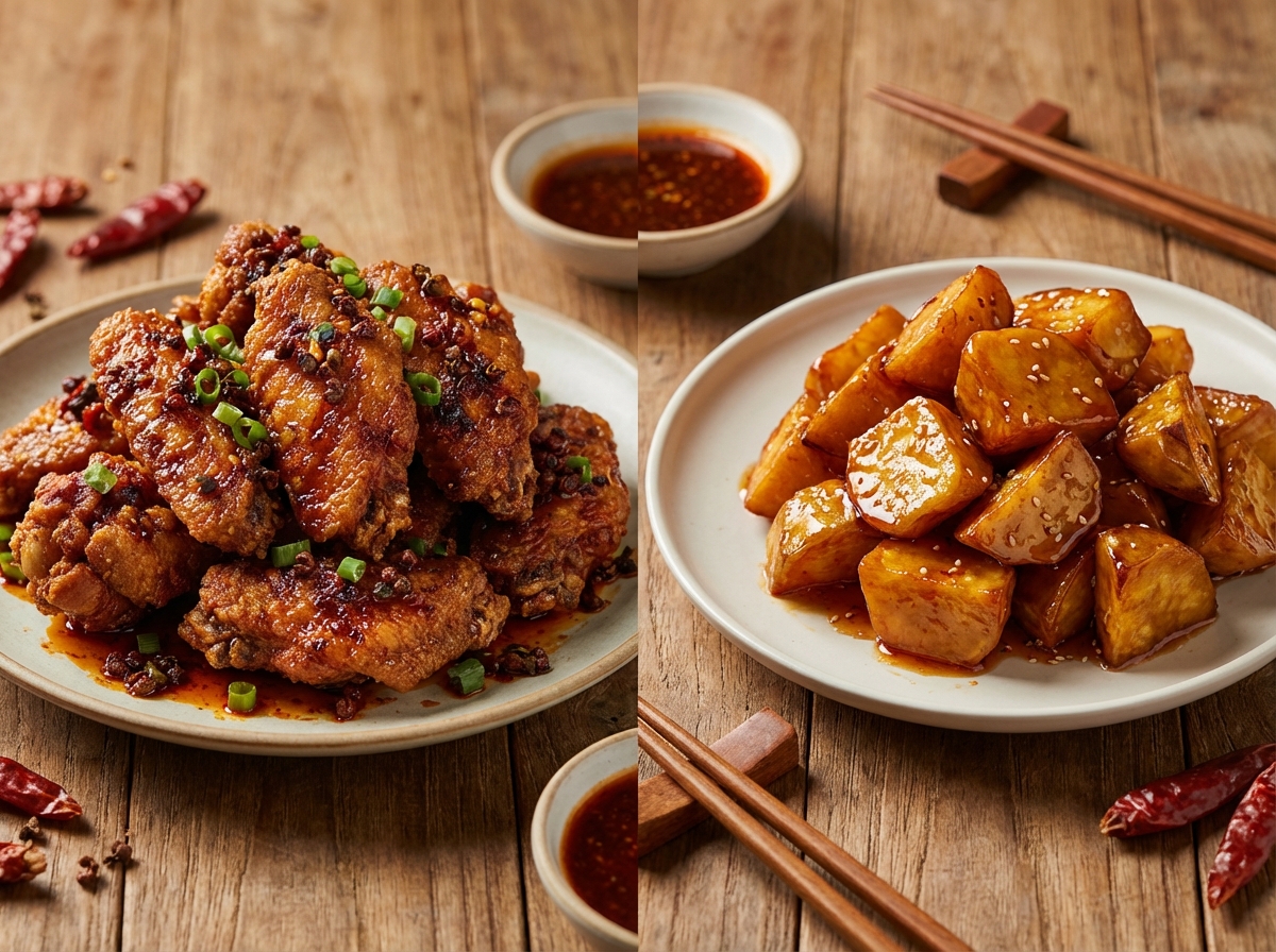 향라 닭날개 & 매콤 고구마 맛탕