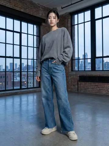 빈티지 시크: 꾸안꾸 오버핏 데님룩