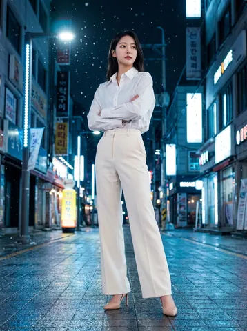 모던 뮤즈 화이트 셔츠 앙상블