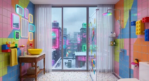욕실, 컬러풀 스테이지: 매일매일 쏟아지는 행복 샤워 (Bathroom, Colorful Stage: Daily Shower of Happiness)