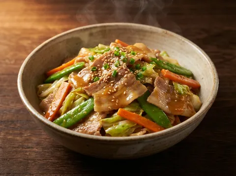 참깨 된장 삼겹살 볶음 (Goma Miso Buta Itame)